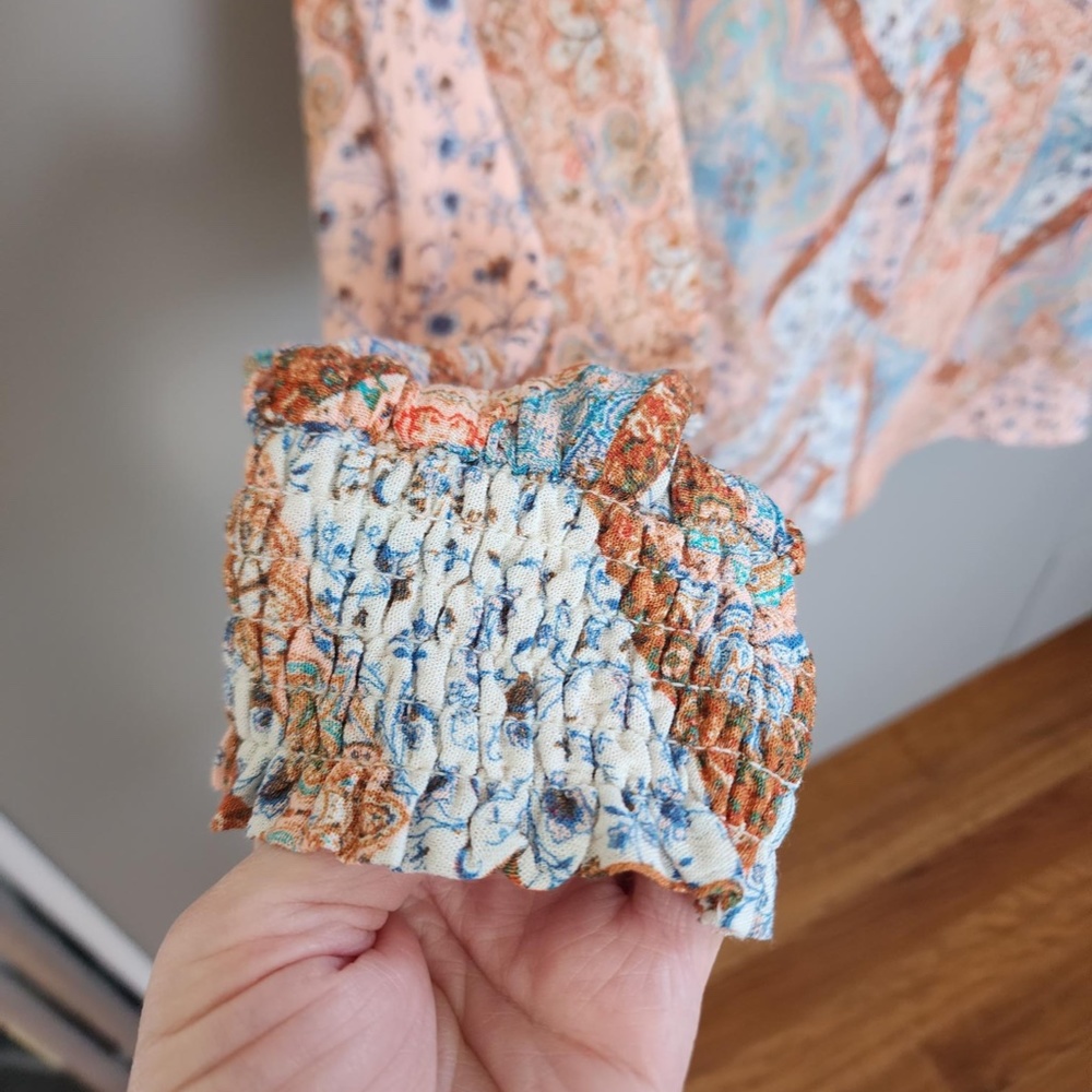 Rose & Olive Mixed Patchwork Pattern Boho Tunic B… - image 5